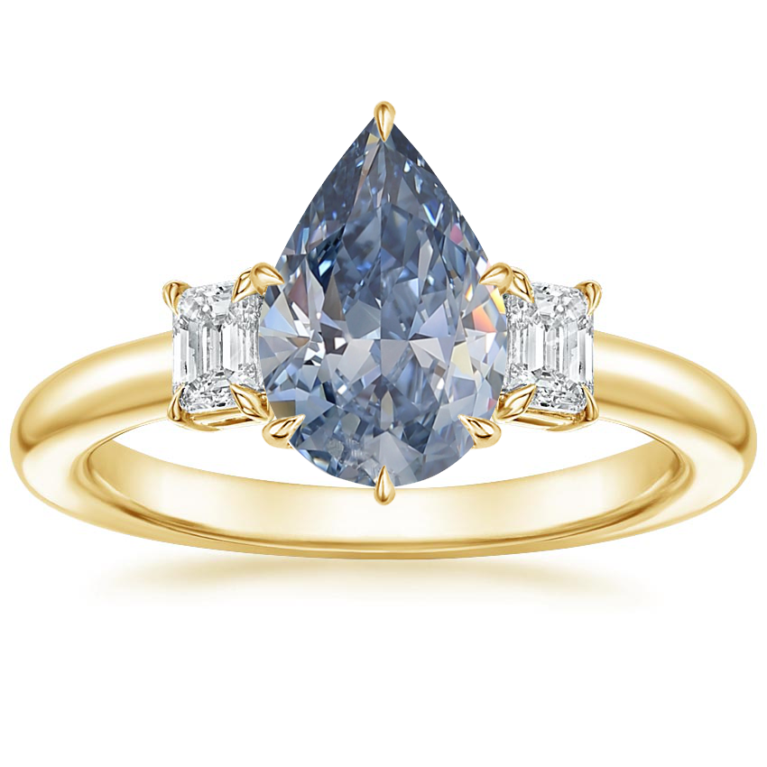 18K Yellow Gold Petite Rhiannon Three Stone Diamond Ring (1/4 ct. tw.), large top view