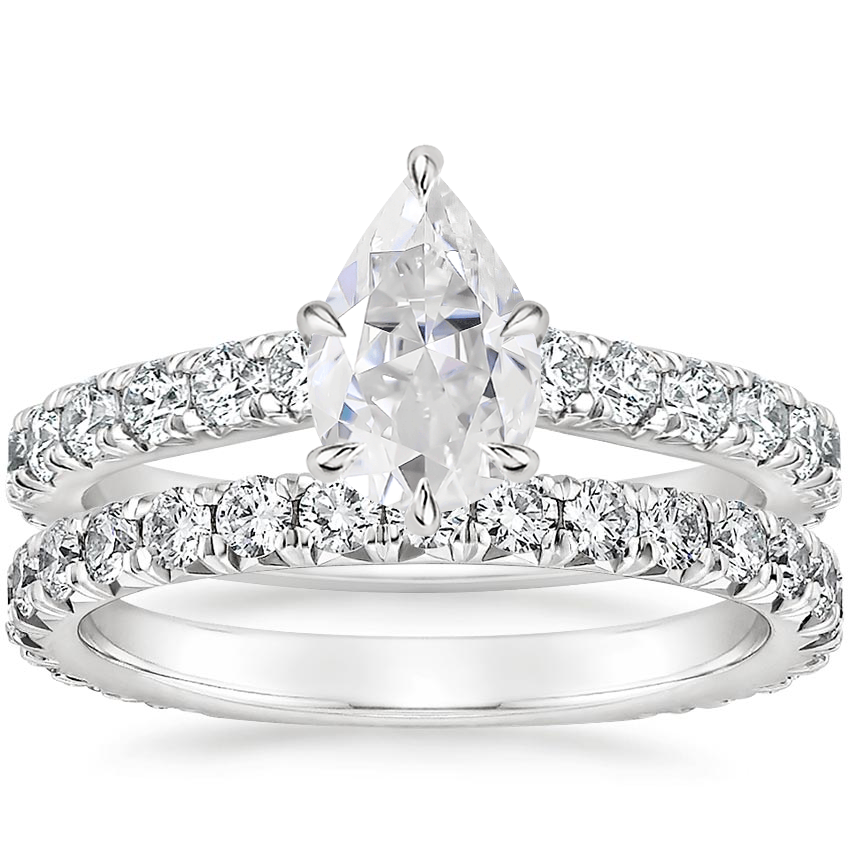 18KW Moissanite Luxe Sienna Diamond Bridal Set (1 1/8 ct. tw.), top view