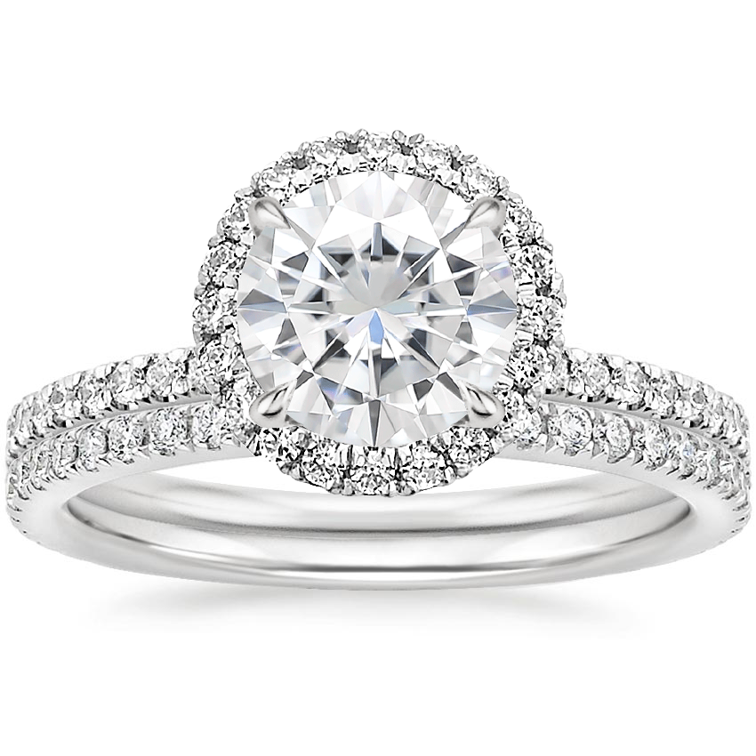 18KW Moissanite Waverly Diamond Bridal Set (2/3 ct. tw.), top view