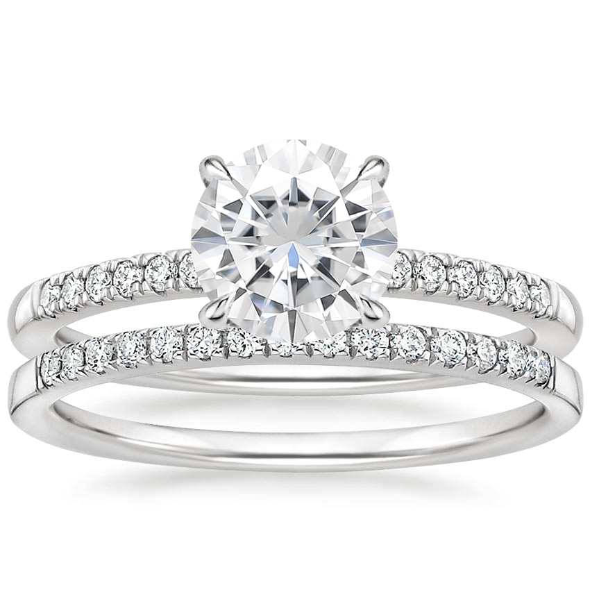 18KW Moissanite Petite Viviana Diamond Bridal Set (1/4 ct. tw.), top view