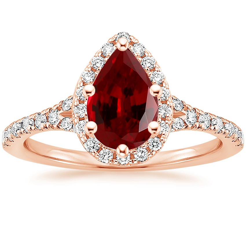 14K Rose Gold Joy Half Coverage Diamond Ring, large top view