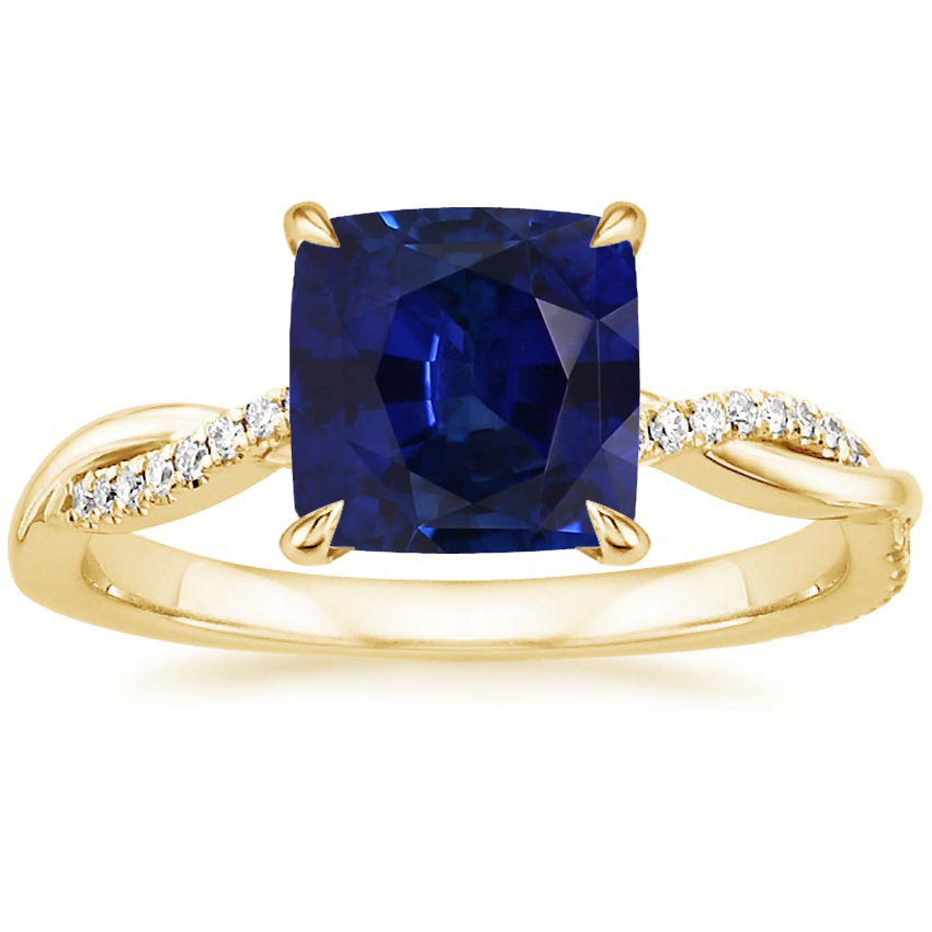 14K Yellow Gold Petite Twisted Vine Diamond Ring (1/8 ct. tw.), large top view