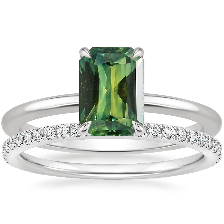 18K White Gold Petite Elodie Ring with Luxe Ballad Diamond Ring