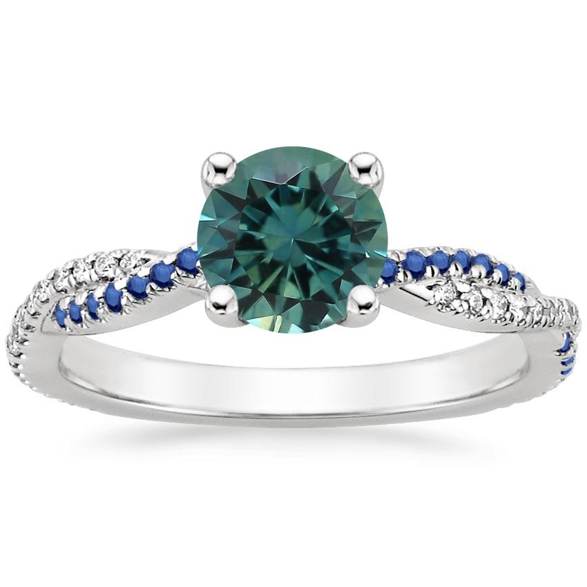 18K White Gold Petite Luxe Twisted Vine Sapphire and Diamond Ring (1/8 ct. tw.), large top view
