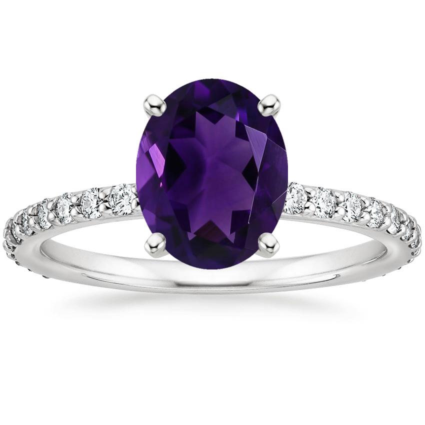 Platinum Petite Shared Prong Three-Quarter Coverage Diamond Ring (1/3 ct. tw.), large top view