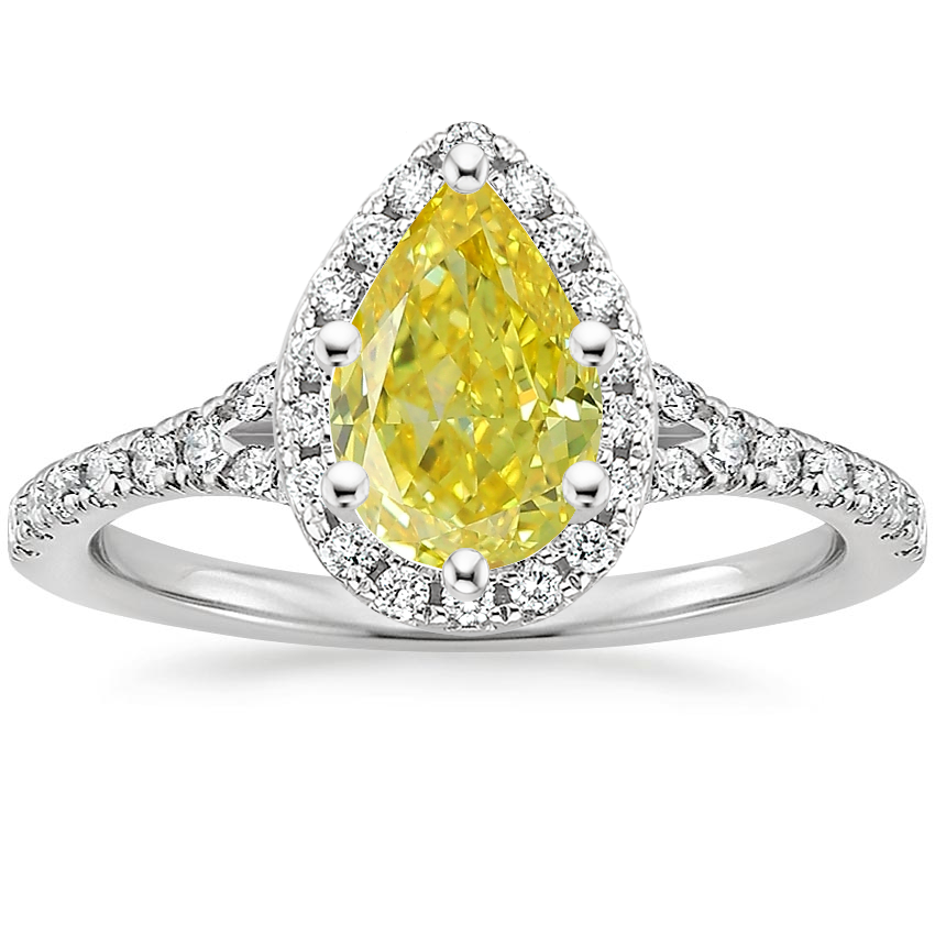 18K White Gold Joy Half Coverage Diamond Ring, large top view