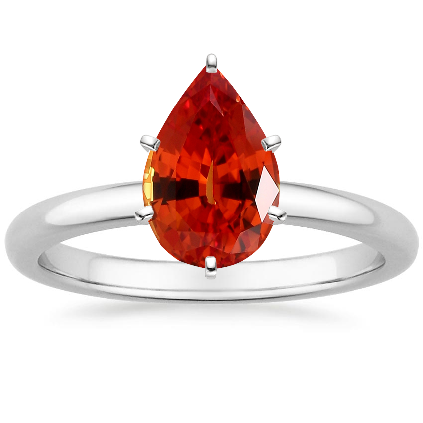 18K White Gold Comfort Fit 2mm Six-Prong Solitaire Ring, large top view