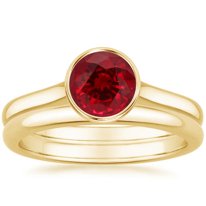 18K Yellow Gold Luna Bridal Set