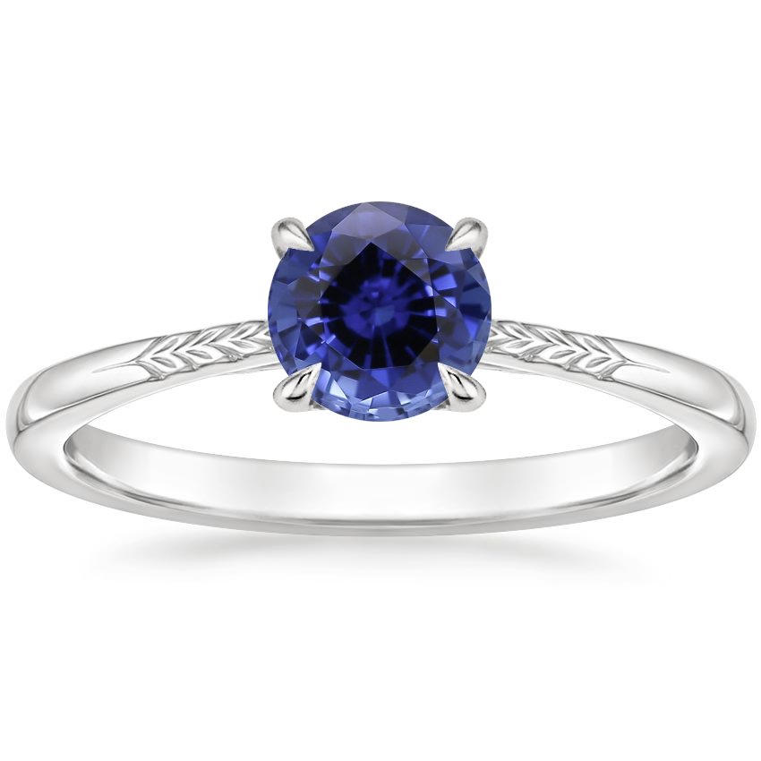 Sapphire Laurel Ring in 18K White Gold