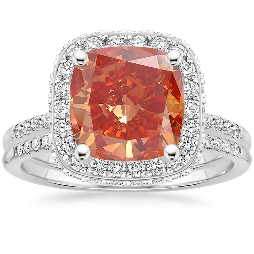 18K White Gold Audra Diamond Ring with Whisper Diamond Ring (1/10 ct. tw.)