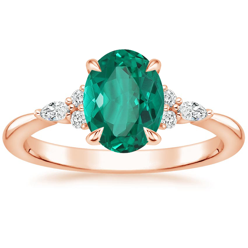 14K Rose Gold Nadia Diamond Ring, large top view