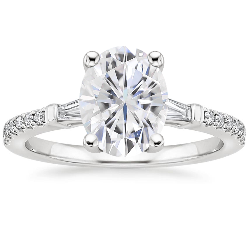 Moissanite Luxe Tapered Baguette Diamond Ring (1/4 ct. tw.) in Platinum