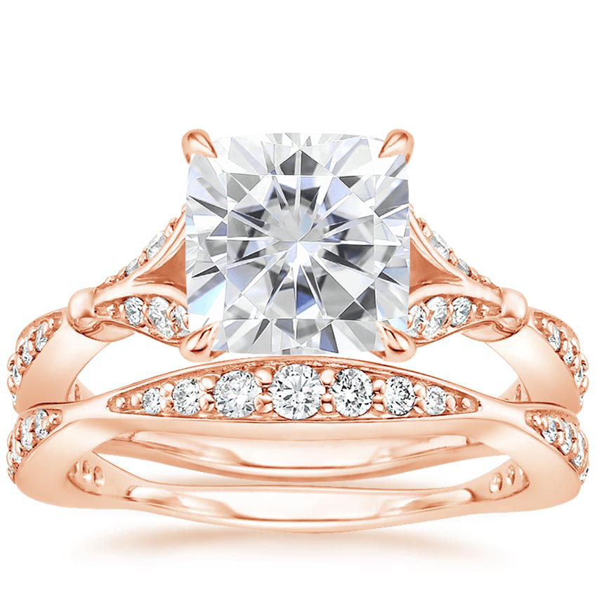 14KR Moissanite Zinnia Diamond Bridal Set (1/2 ct. tw.), top view