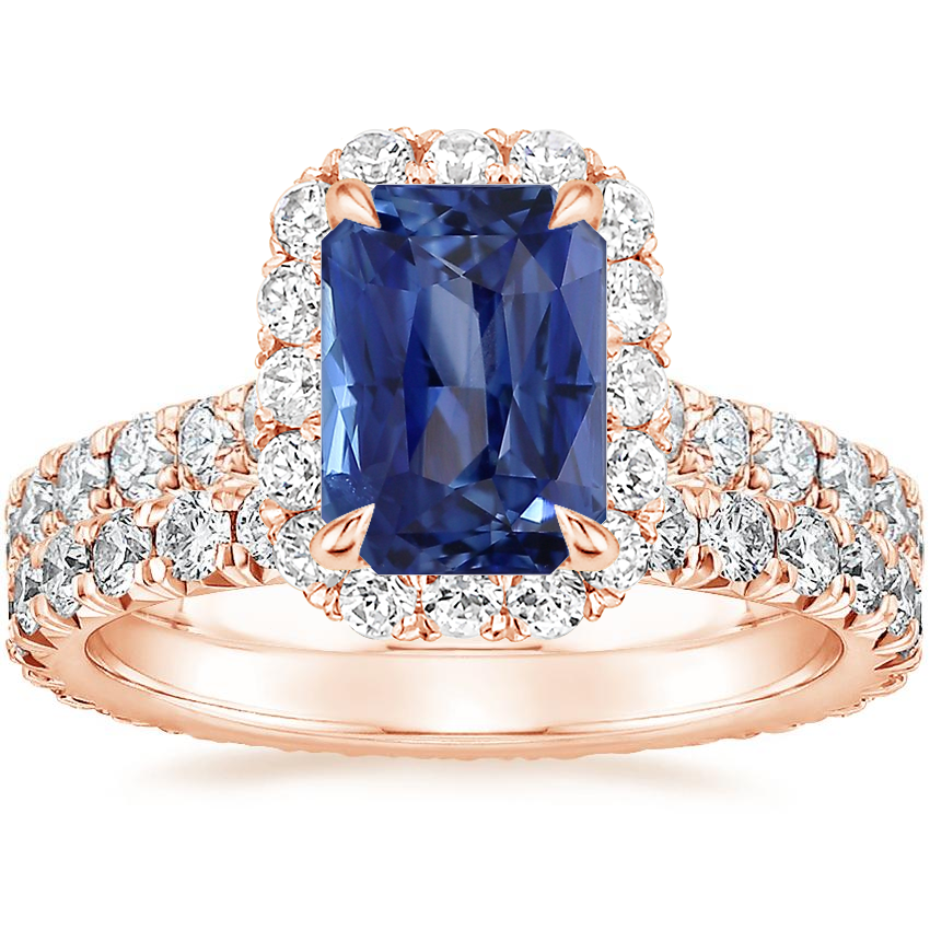 14K Rose Gold Estelle Diamond Ring (3/4 ct. tw.) with Sienna Eternity Diamond Ring (7/8 ct. tw.)