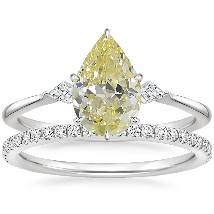 18K White Gold Cometa Diamond Ring with Luxe Ballad Diamond Ring (1/4 ct. tw.)