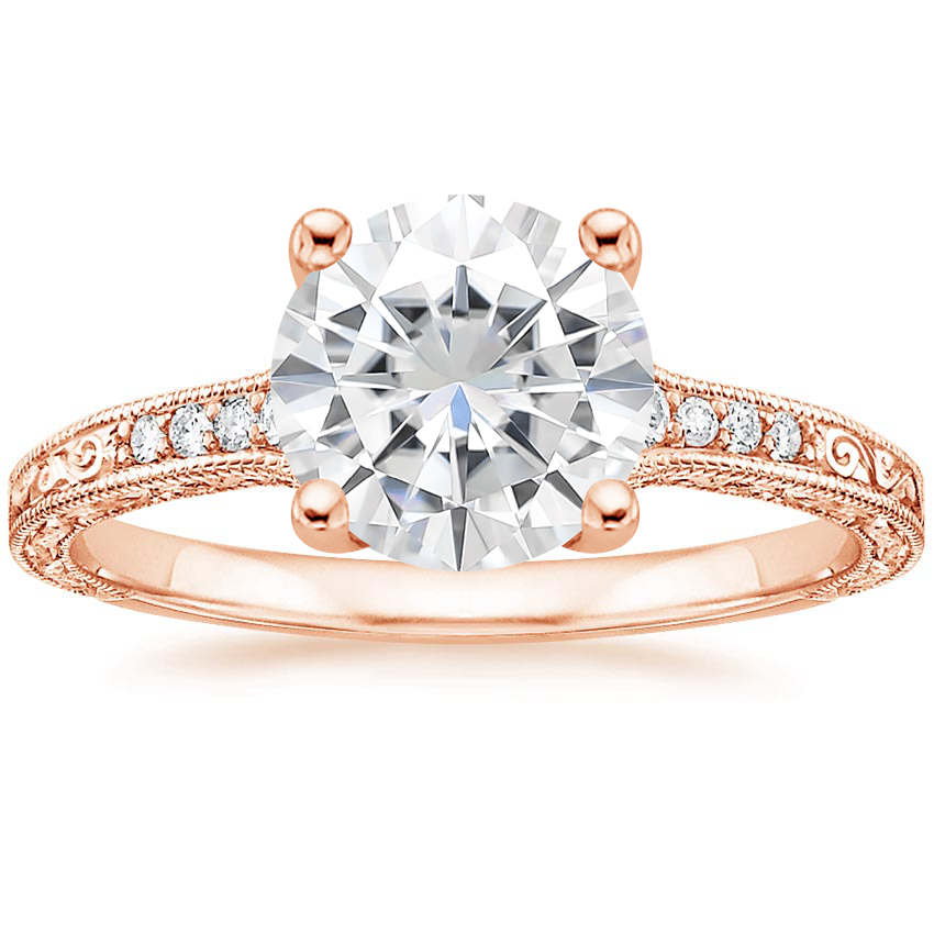 Rose Gold Moissanite Luxe Hudson Diamond Ring (1/10 ct. tw.)