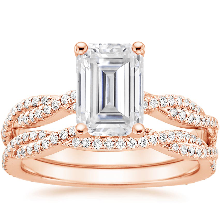14KR Moissanite Petite Luxe Twisted Vine Bridal Set (1/2 ct. tw.), top view