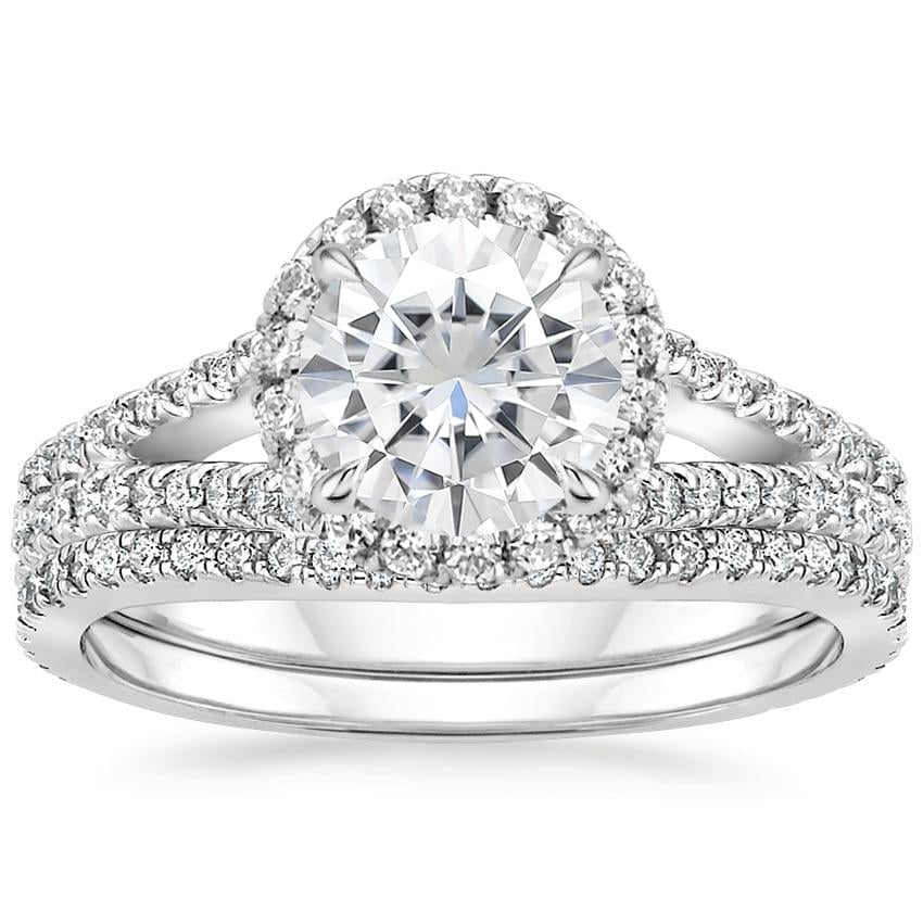 18KW Moissanite Fortuna Diamond Bridal Set (2/3 ct. tw.), top view