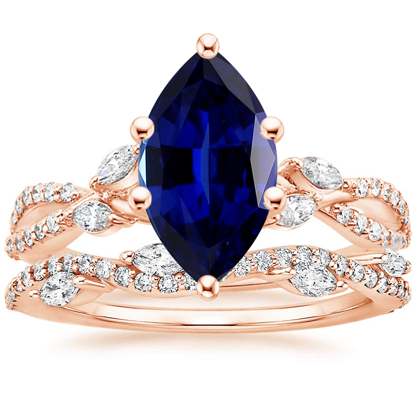 14K Rose Gold Luxe Willow Diamond Ring (1/4 ct. tw.) with Luxe Winding Willow Diamond Ring (1/4 ct. tw.)