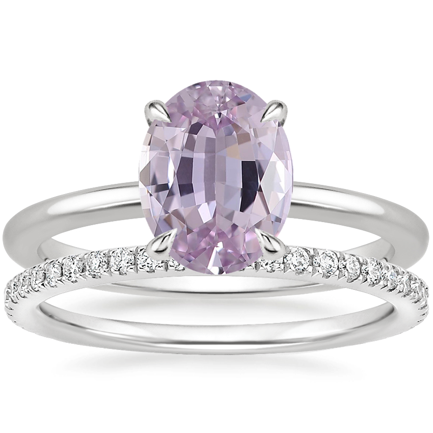 18K White Gold Petite Elodie Ring with Luxe Ballad Diamond Ring