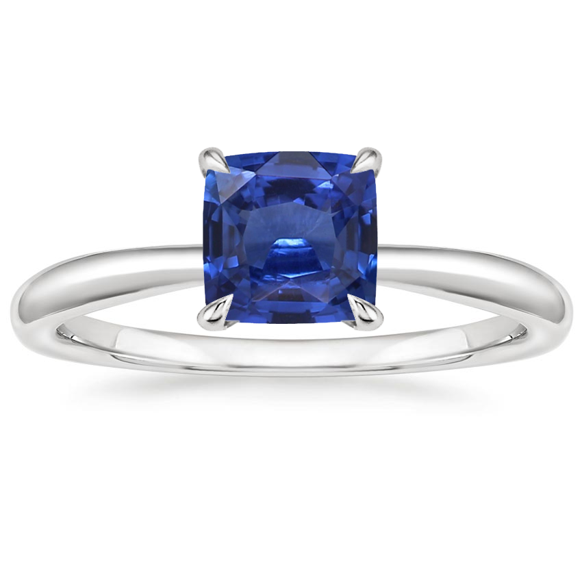 Platinum Freesia 2mm Solitaire Ring, large top view