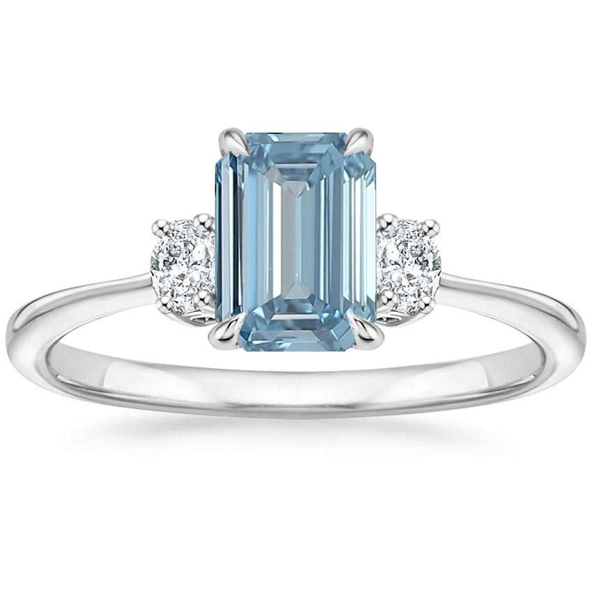 Platinum Sonata Three Stone Diamond Ring, large top view