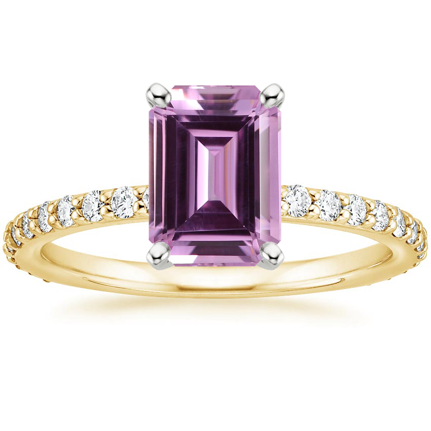 18K Yellow Gold Petite Shared Prong Three-Quarter Coverage Diamond Ring (1/3 ct. tw.), large top view