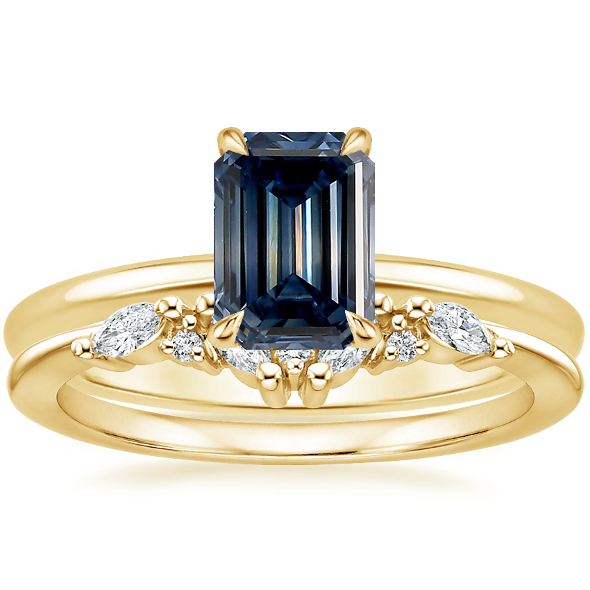 18K Yellow Gold Flower Petal Diamond Ring with Yvette Diamond Ring