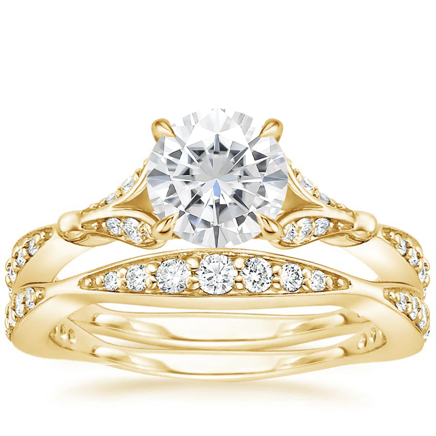 18KY Moissanite Zinnia Diamond Bridal Set (1/2 ct. tw.), top view