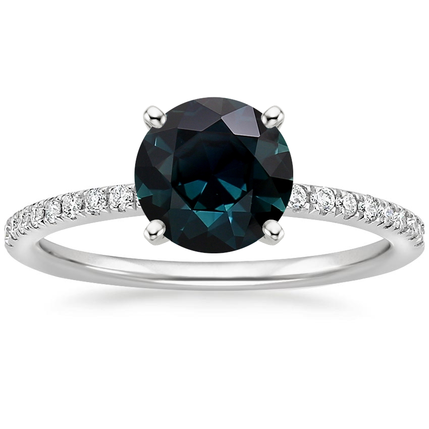 18K White Gold Ballad Half Coverage Diamond Ring (1/8 ct. tw.), large top view