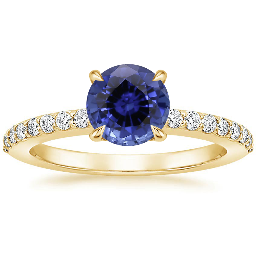 Yellow Gold Sapphire Luxe Elodie Diamond Ring (1/4 ct. tw.)
