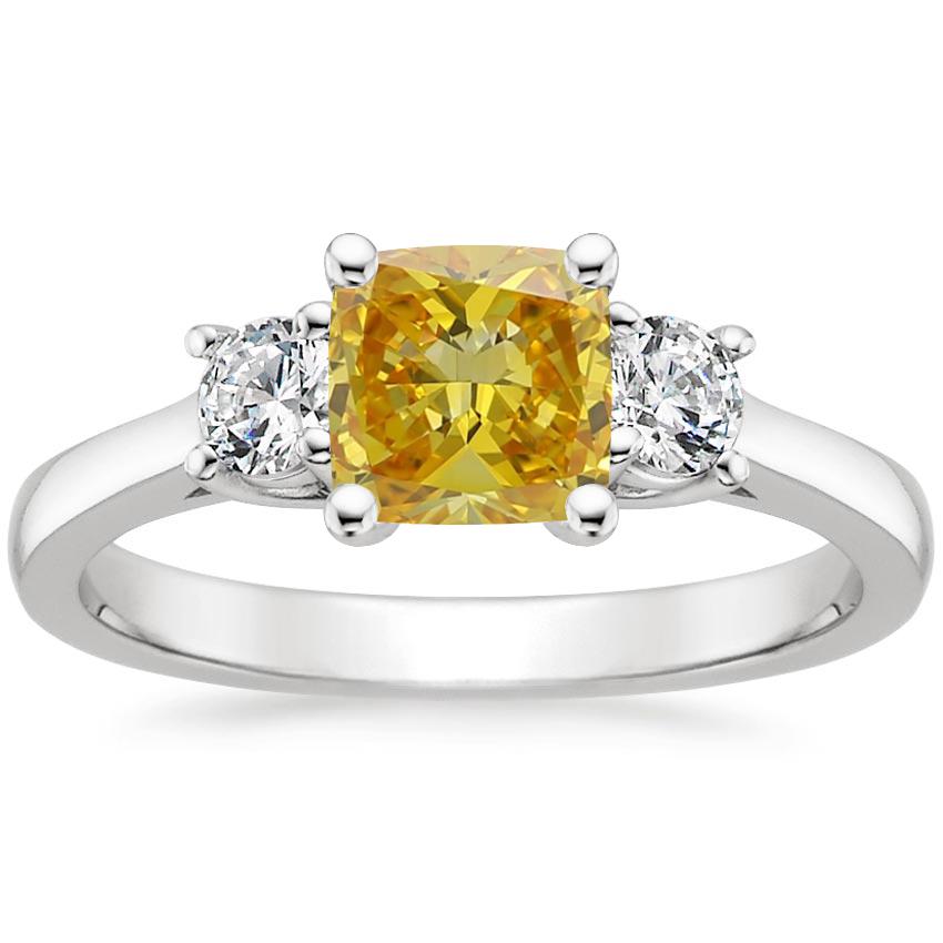 Platinum Petite Three Stone Trellis Diamond Ring (1/3 ct. tw.), large top view