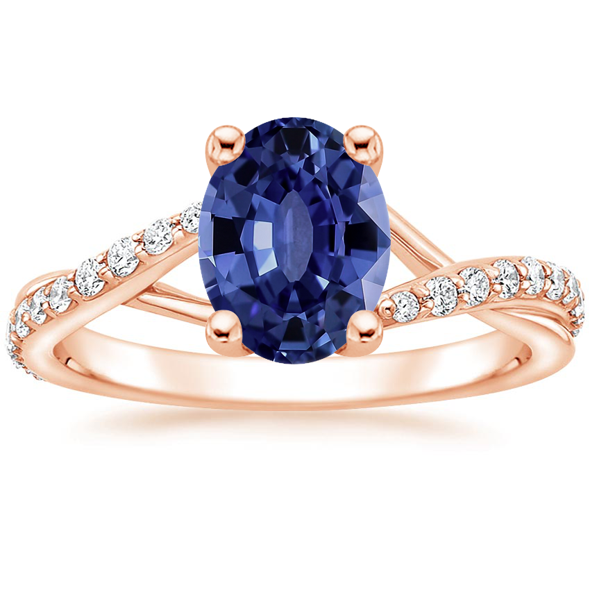 Rose Gold Sapphire Luxe Chamise Diamond Ring (1/5 ct. tw.)
