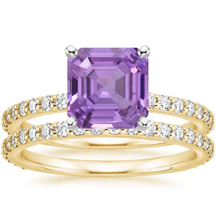 18K Yellow Gold Luxe Petite Shared Prong Diamond Bridal Set (3/4 ct. tw.)