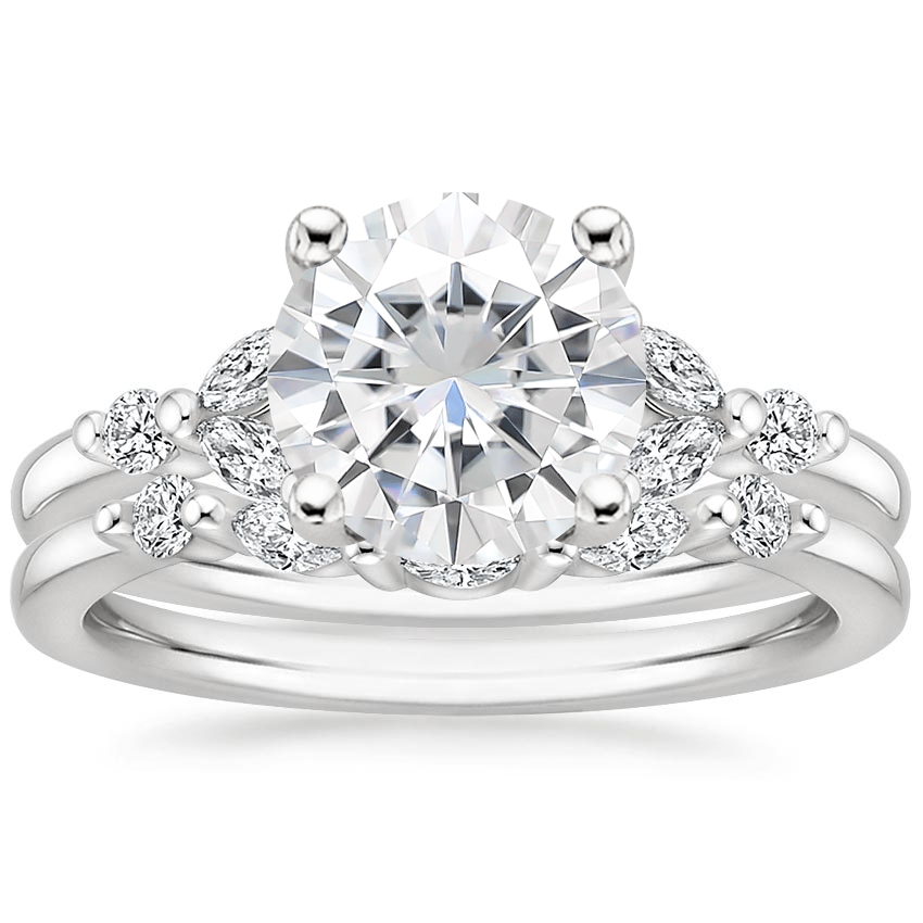 18KW Moissanite Verbena Diamond Bridal Set (1/4 ct. tw.), top view