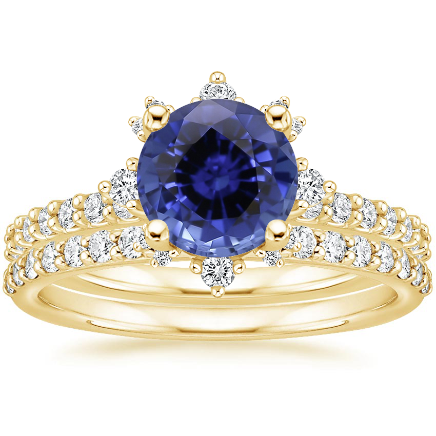 18KY Sapphire Arabella Diamond Bridal Set (1/2 ct. tw.), top view
