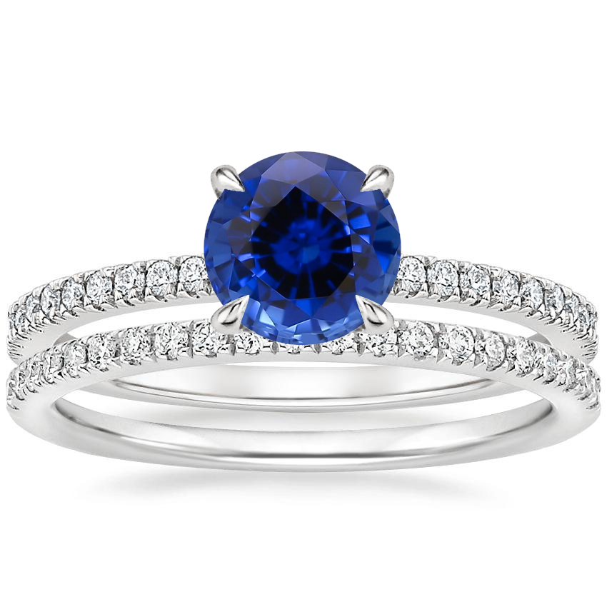 18KW Sapphire Viviana Diamond Bridal Set (2/5 ct. tw.), top view