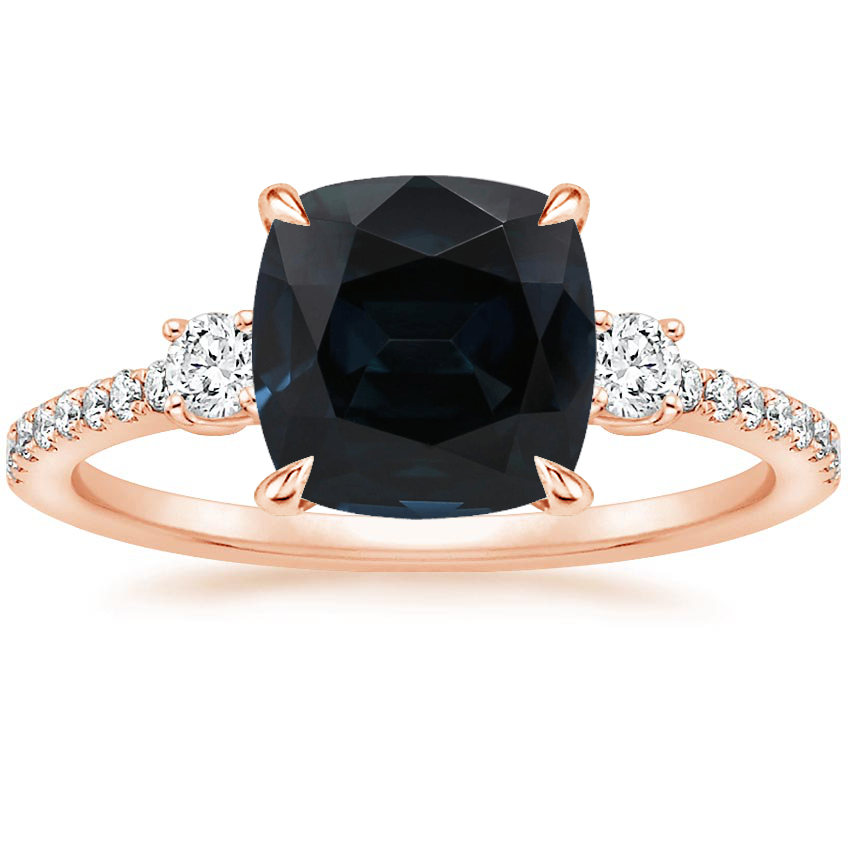 14K Rose Gold Lyra Three Stone Diamond Ring (1/4 ct. tw.), large top view