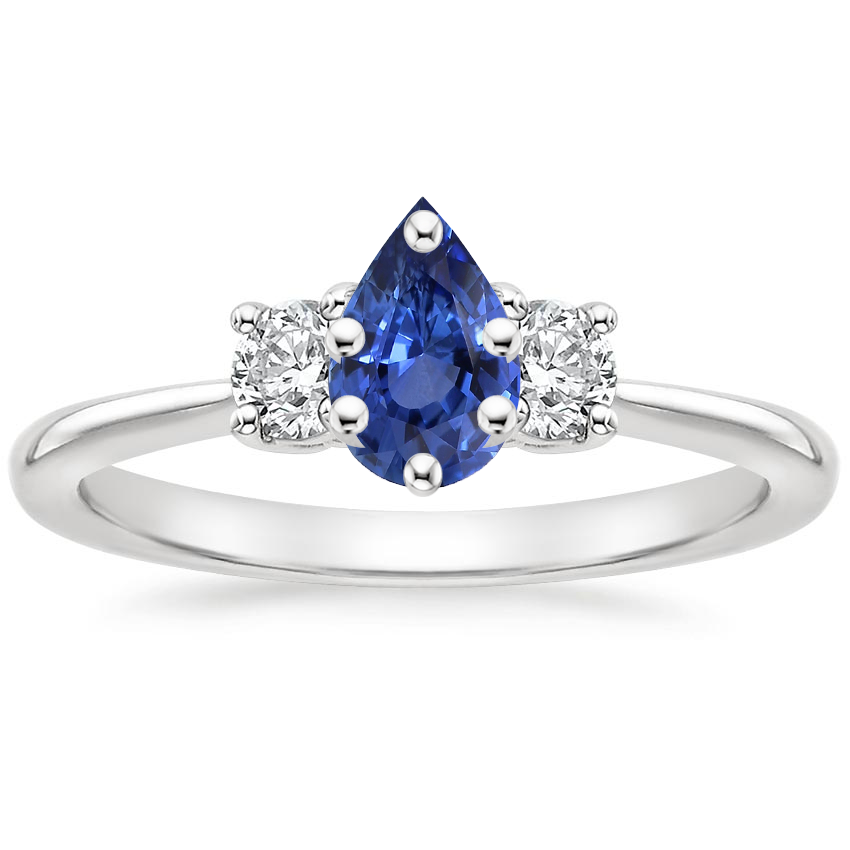 18K White Gold Selene Three Stone Diamond Ring (1/3 ct. tw.), large top view