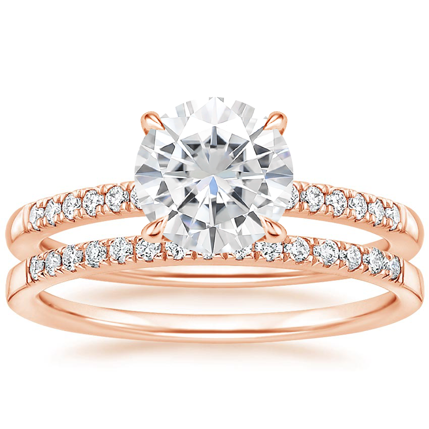 14KR Moissanite Petite Viviana Diamond Bridal Set (1/4 ct. tw.), top view