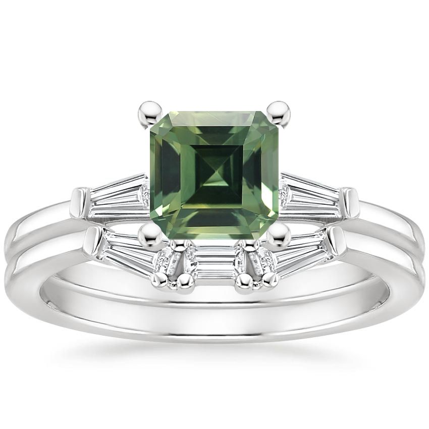 Platinum Tapered Baguette Diamond Bridal Set