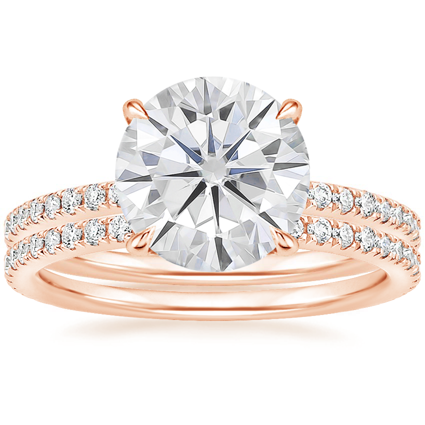 14KR Moissanite Luxe Ballad Perfect Fit Diamond Bridal Set, top view