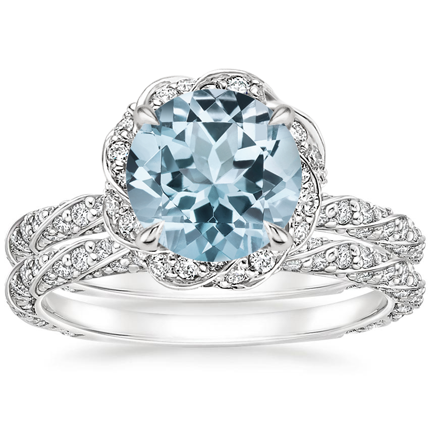 PT Aquamarine Nova Diamond Bridal Set (3/4 ct. tw.), top view