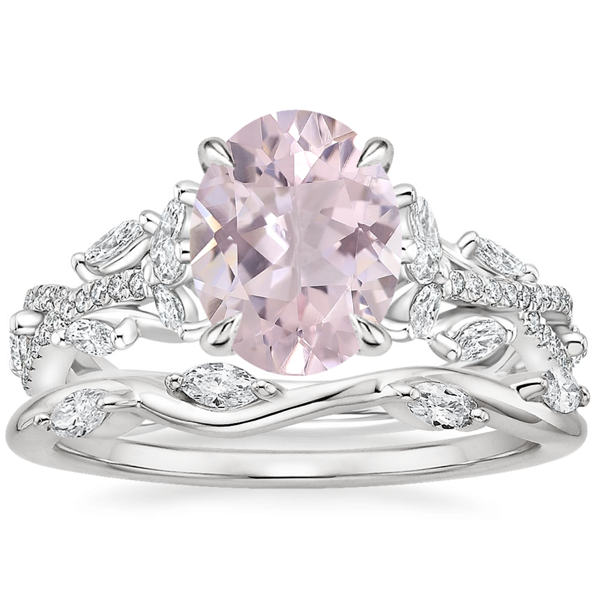18K White Gold Luxe Secret Garden Diamond Ring (3/4 ct. tw.) with Winding Willow Diamond Ring