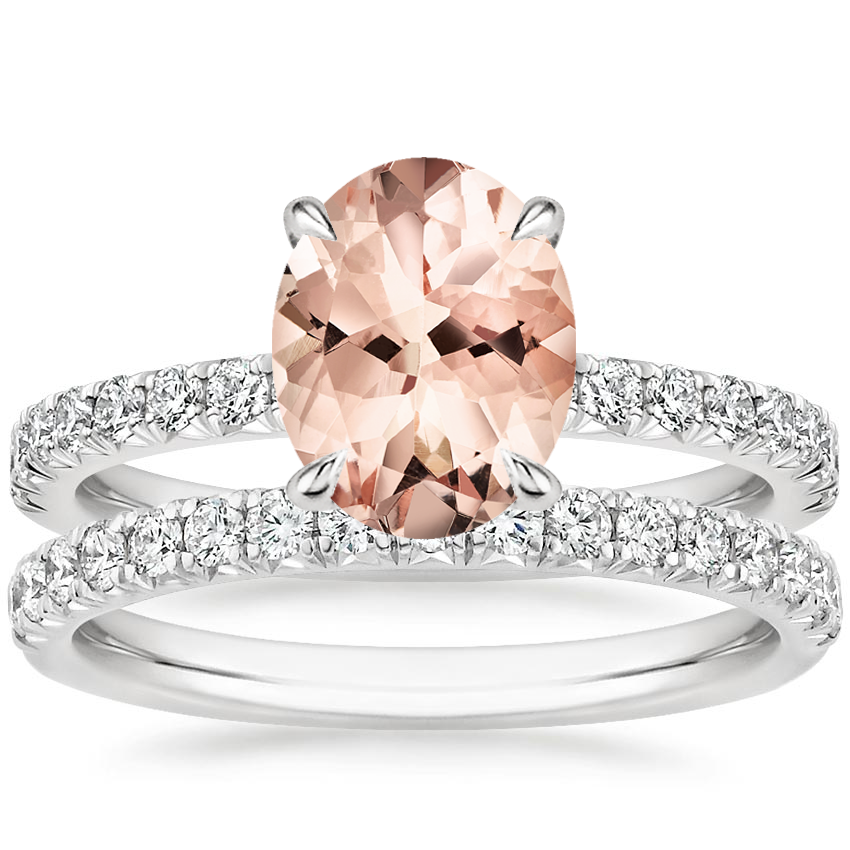 PT Morganite Amelie Diamond Bridal Set, top view