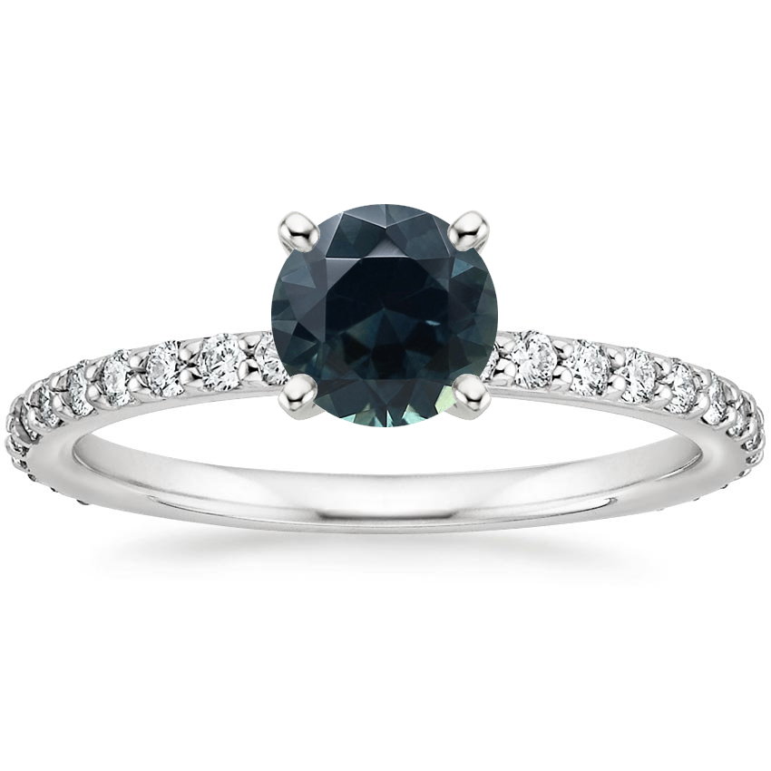 Sapphire Petite Shared Prong Three-Quarter Coverage Diamond Ring (1/3 ct. tw.) in 18K White Gold