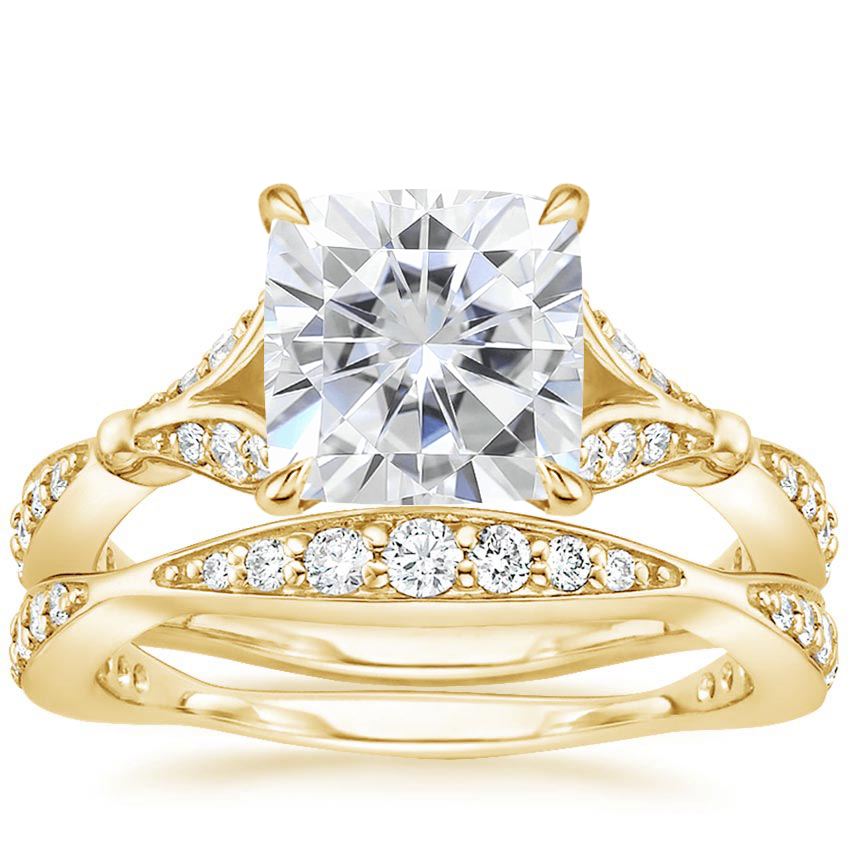 18KY Moissanite Zinnia Diamond Bridal Set (1/2 ct. tw.), top view