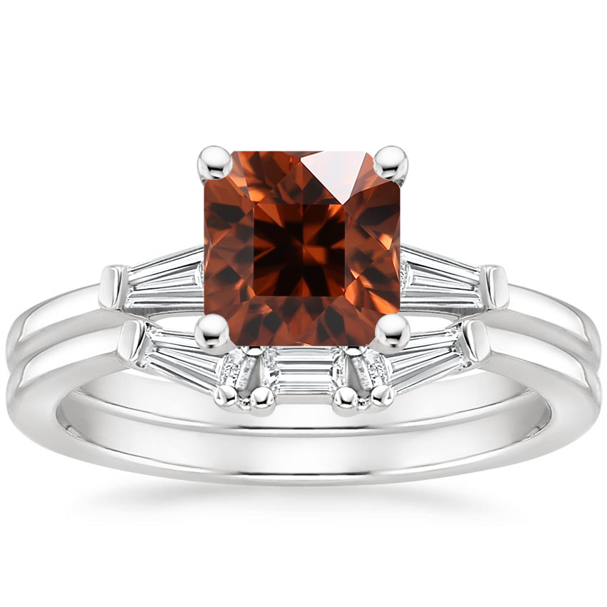 Platinum Tapered Baguette Diamond Bridal Set