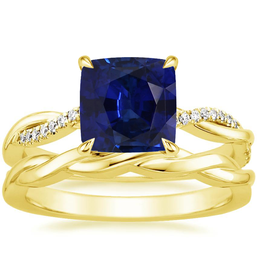 14K Yellow Gold Petite Twisted Vine Diamond Ring (1/8 ct. tw.) with Twisted Vine Ring