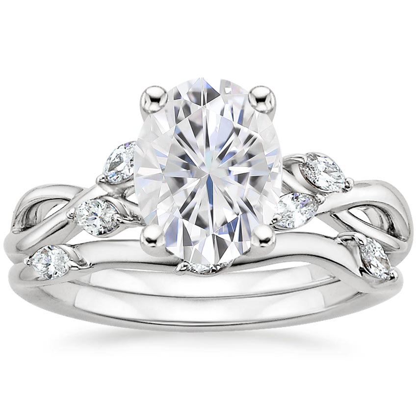 PT Moissanite Willow Bridal Set (1/4 ct. tw.), top view